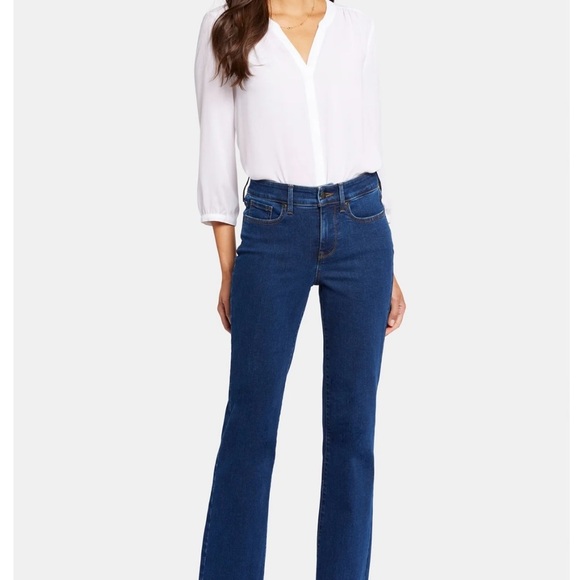 NYDJ Lift Tuck High Rise Boot Cut Style 1809 Medium Wash Embroidered Poc… - Picture 1 of 13